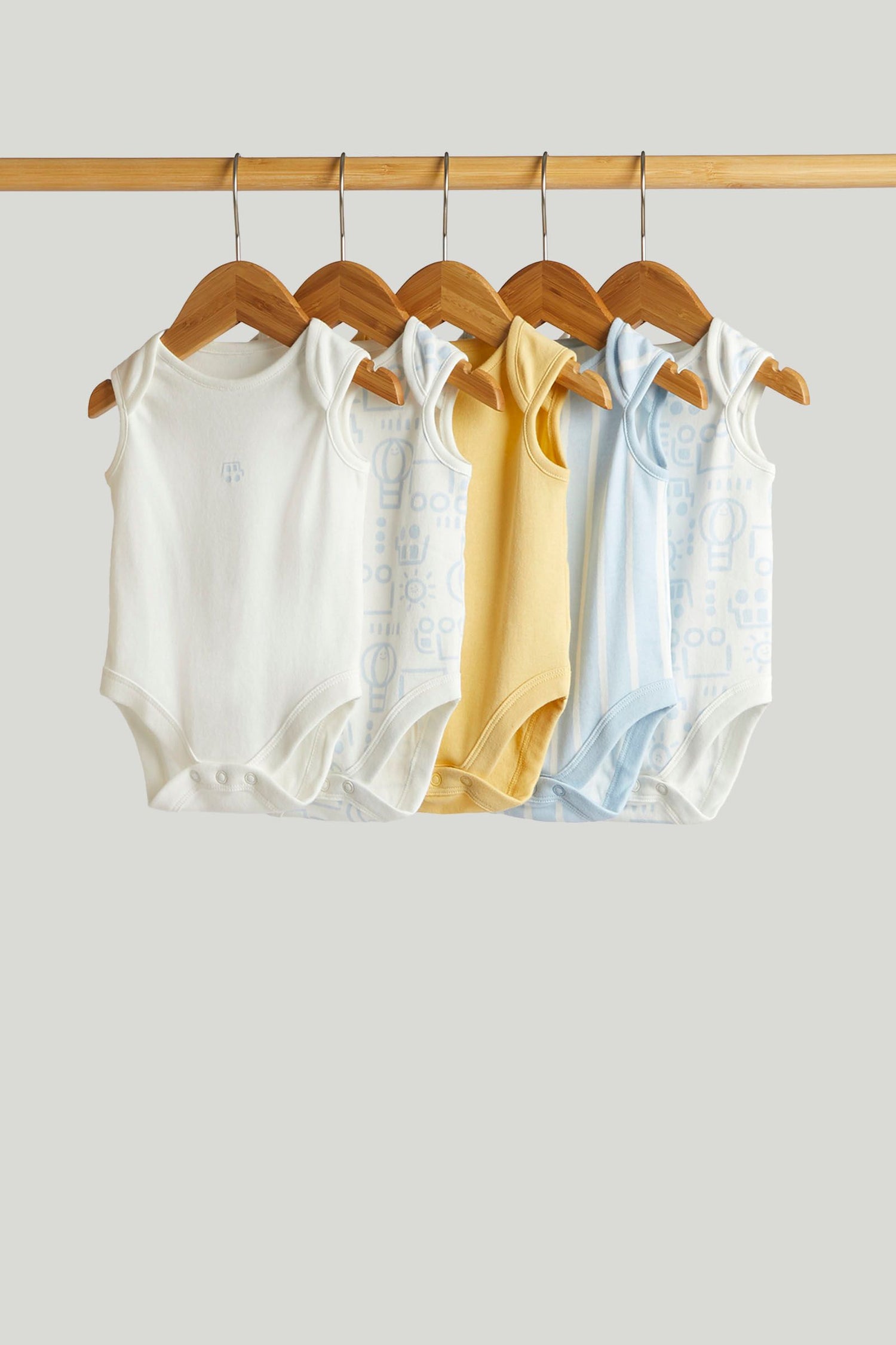 5 Pack Transport Sleeveless Bodysuits - Multi / 12-18 Months