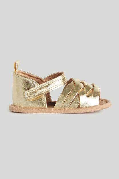 Glitter Pram Sandals - Yellow / 12-18 Months