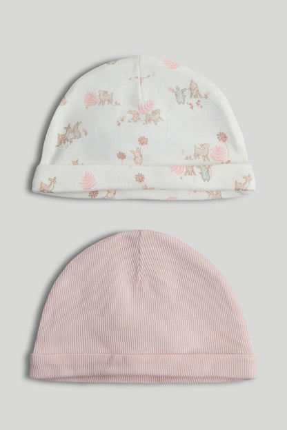 2 Pack My First Pink Baby Hats - Multicolor / 6-12 Months