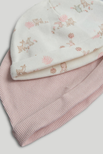 2 Pack My First Pink Baby Hats