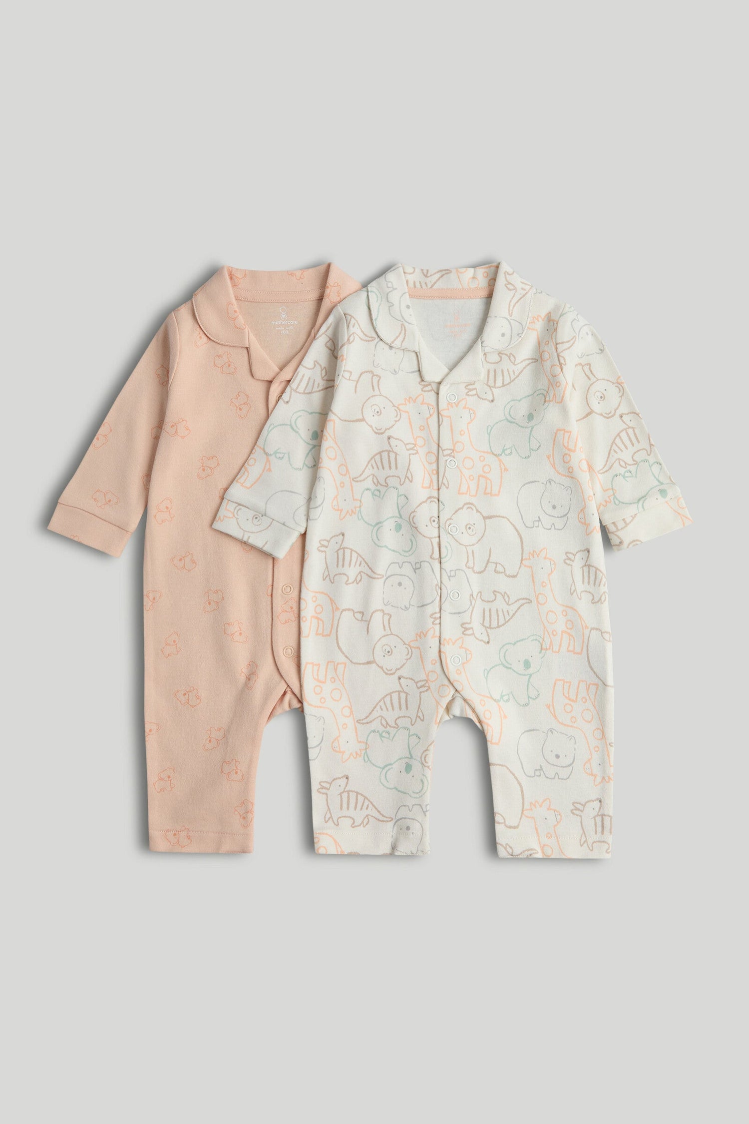 2 Pack All-in-One Pyjamas - Multicolor / 12-18 Months
