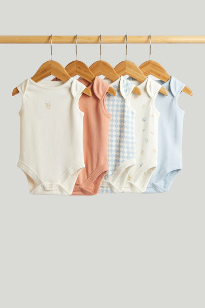 5 Pack Breakfast Sleeveless Bodysuits - Multicolor / Up to 1 Month