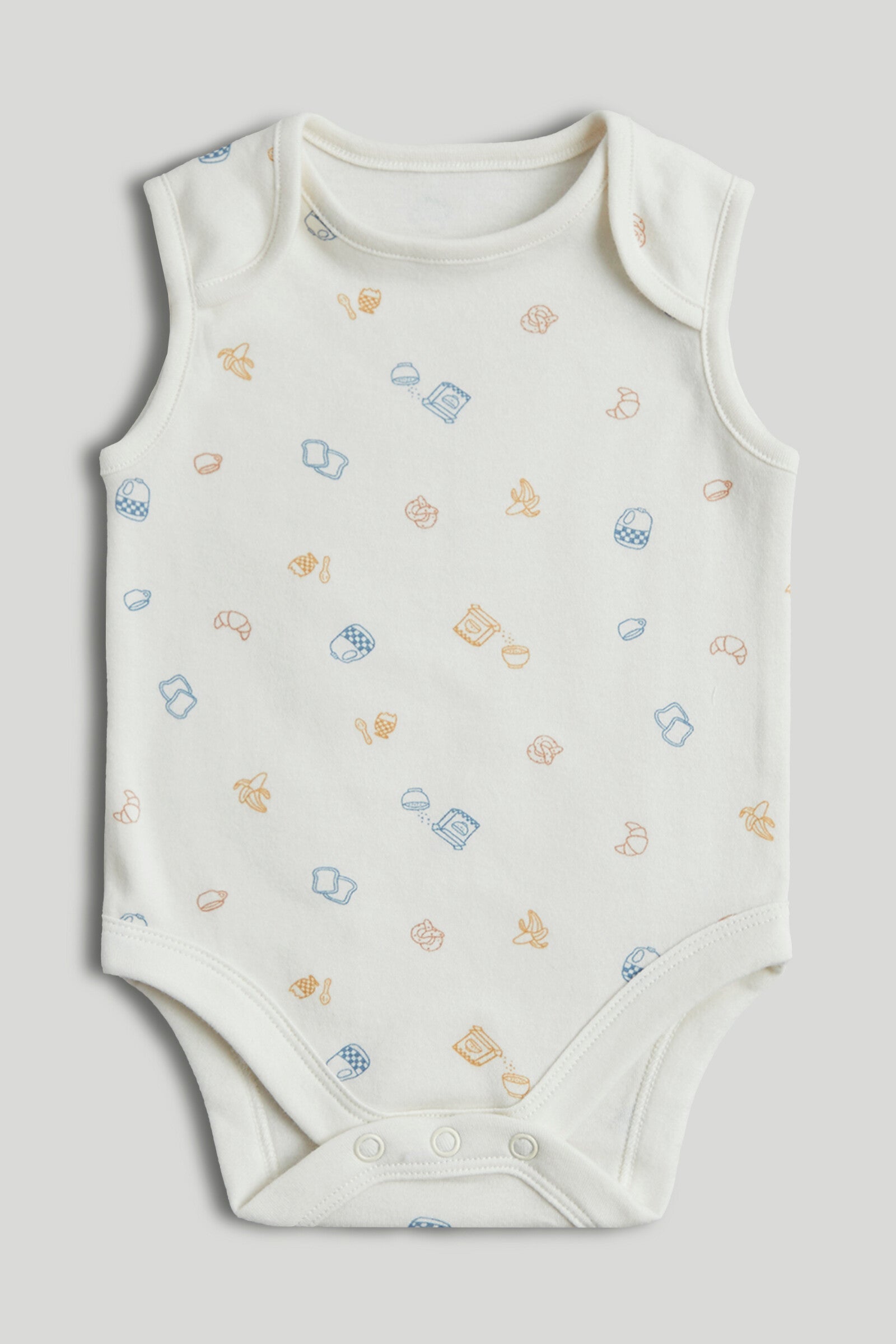 5 Pack Breakfast Sleeveless Bodysuits