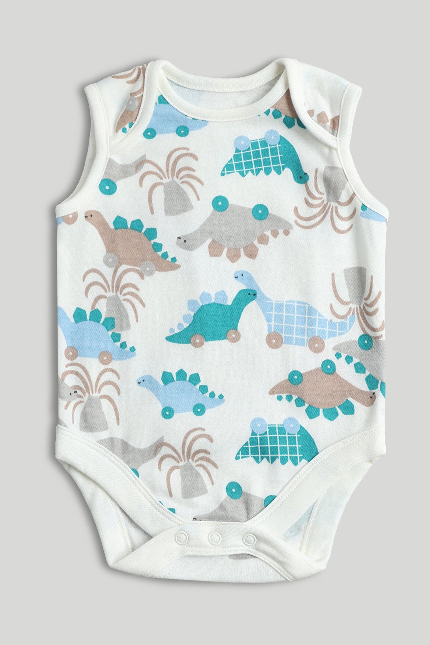 5 Pack Dinosaur Sleeveless Bodysuits