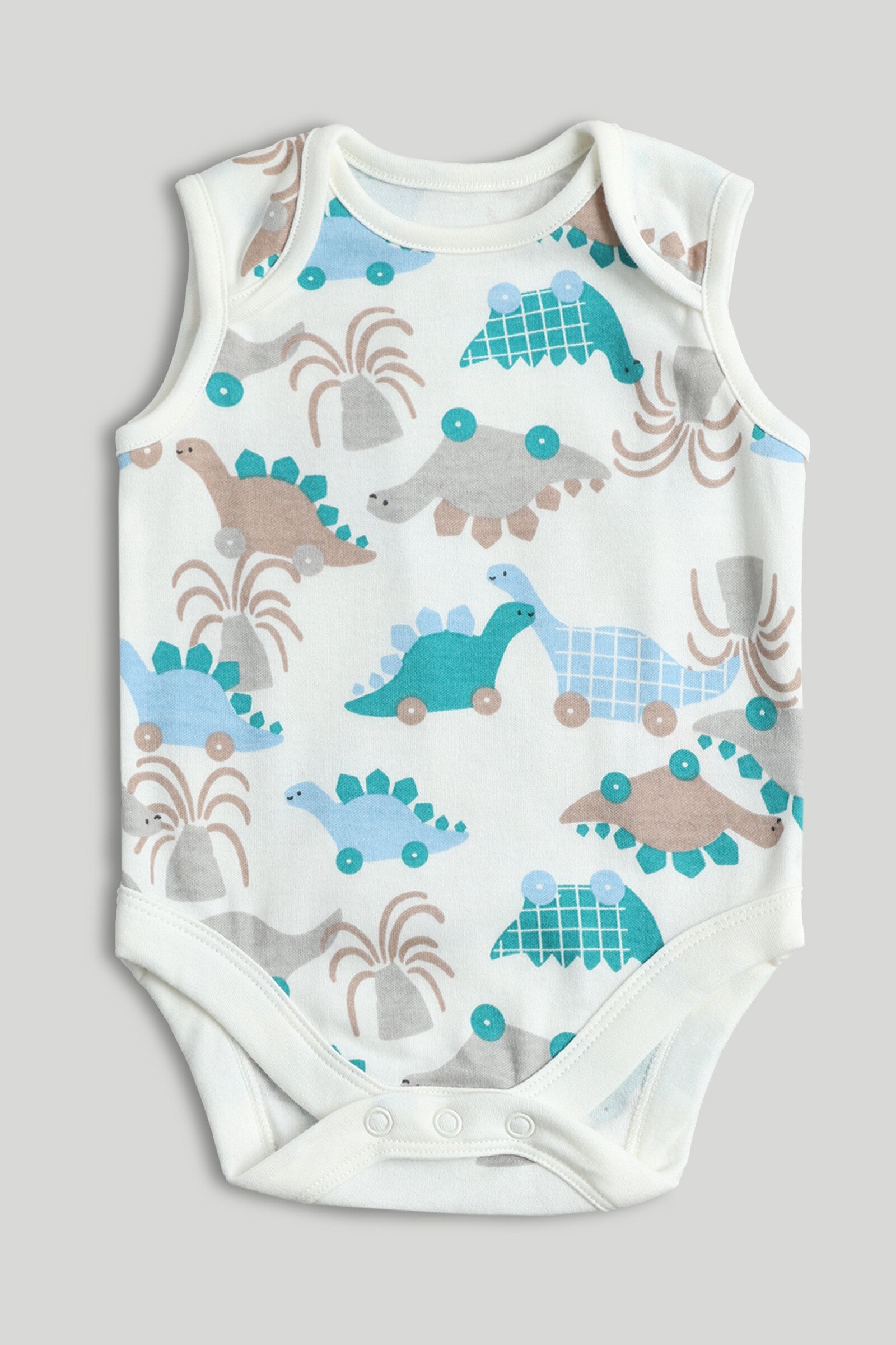 5 Pack Dinosaur Sleeveless Bodysuits