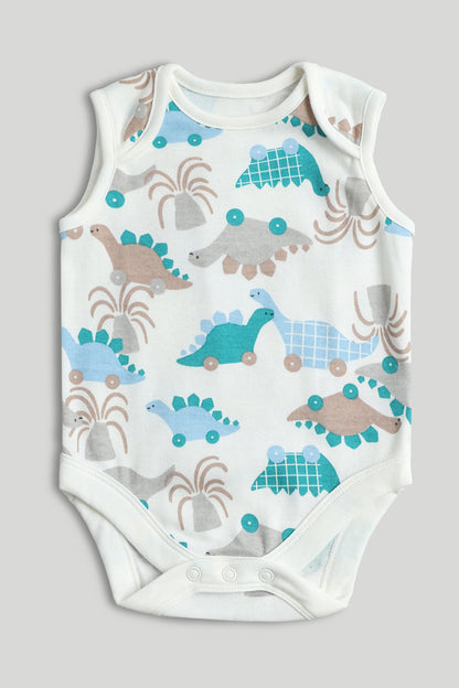 5 Pack Dinosaur Sleeveless Bodysuits