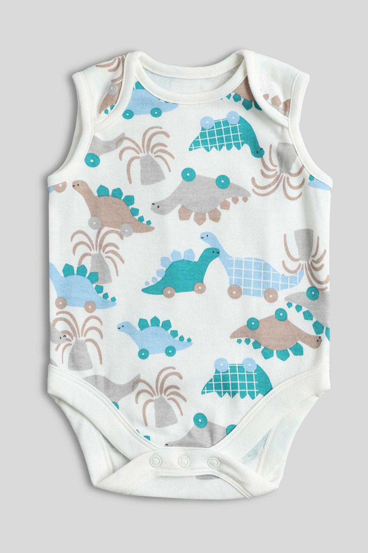 5 Pack Dinosaur Sleeveless Bodysuits