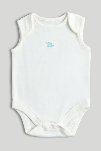 5 Pack Dinosaur Sleeveless Bodysuits