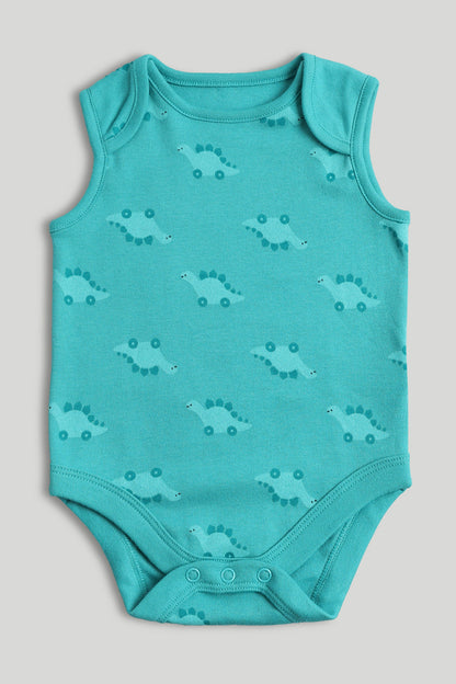 5 Pack Dinosaur Sleeveless Bodysuits