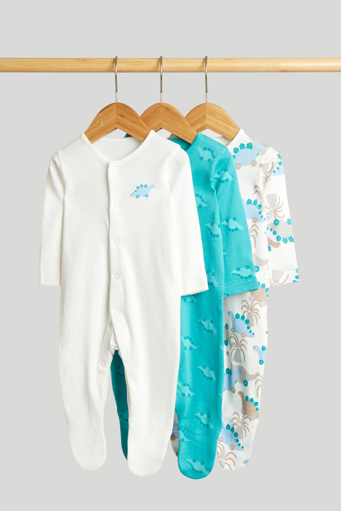 3 Pack Dinosaur Sleepsuits - Multicolor / Up to 1 Month