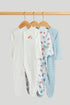 3 Pack Highland Cow Sleepsuits - Blue / Up to 1 Month