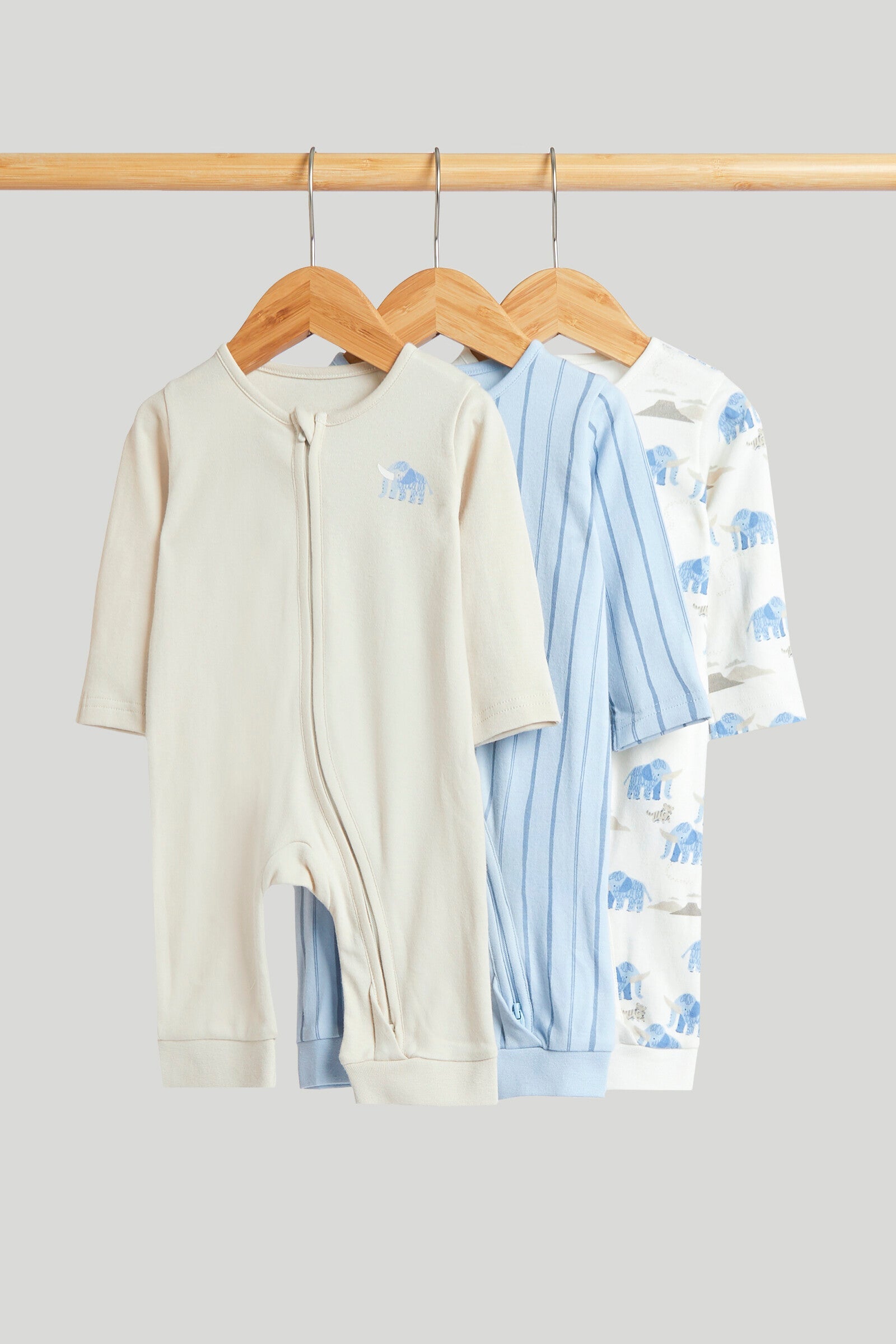 3 Pack My First Zip-Up Sleepsuits - Multicolor / Up to 1 Month