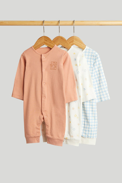 3 Pack Breakfast Footless Sleepsuits - Multicolor / Up to 1 Month