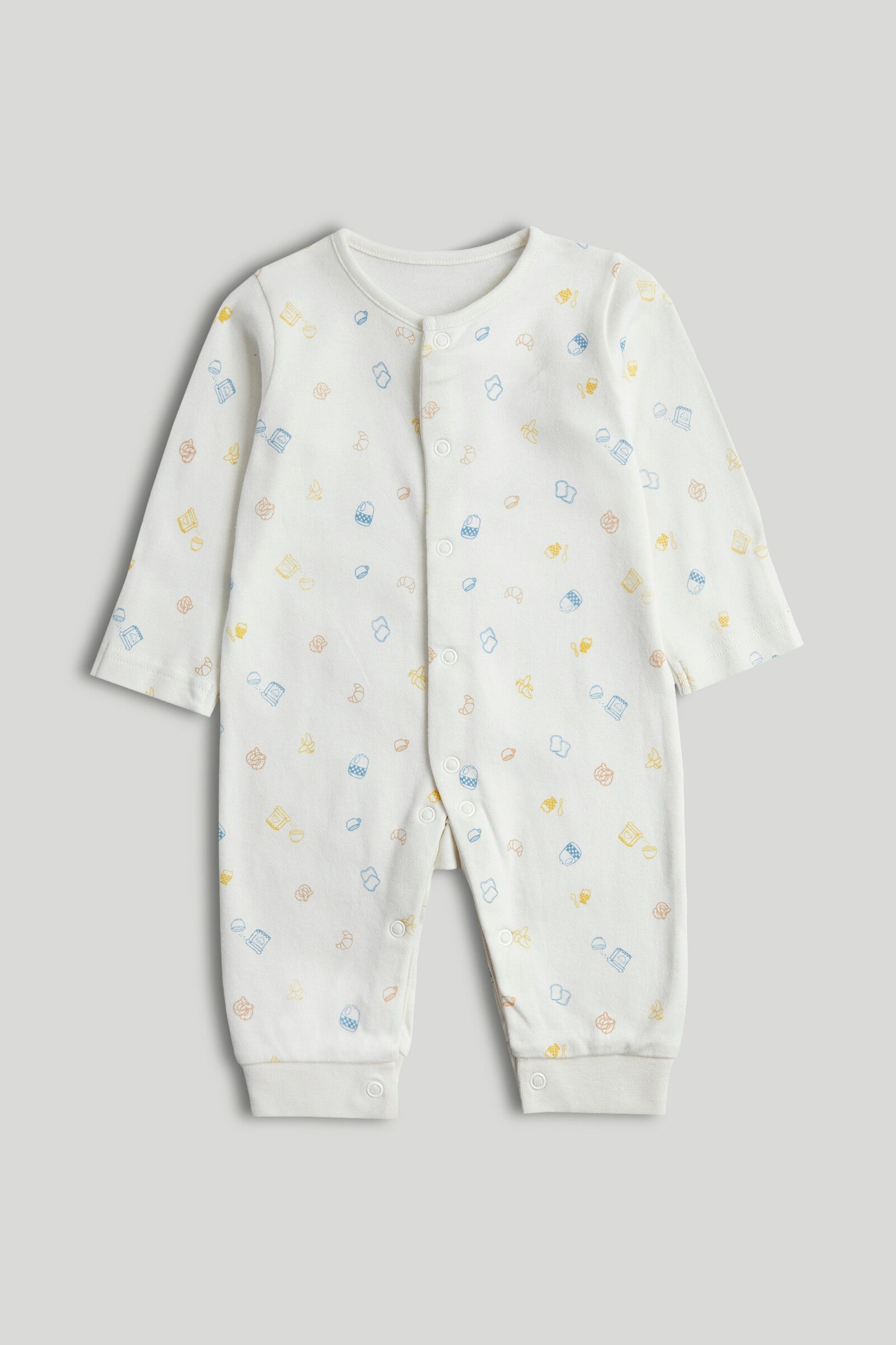 3 Pack Breakfast Footless Sleepsuits