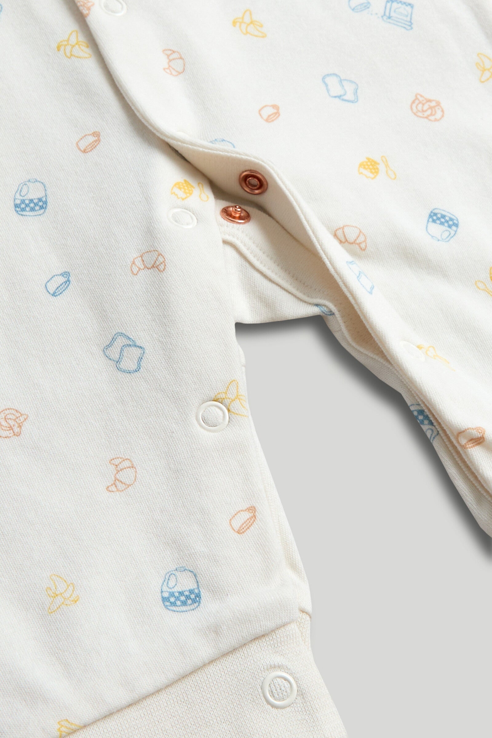 3 Pack Breakfast Footless Sleepsuits