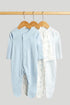 3 Pack My First Blue Sleepsuits - Blue / Up to 1 Month