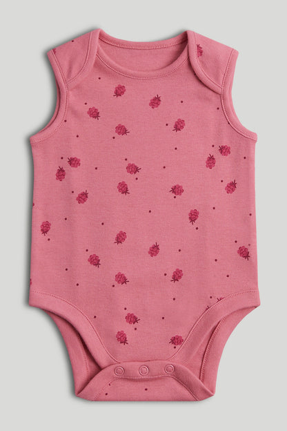 5 Pack Raspberry Sleeveless Bodysuits