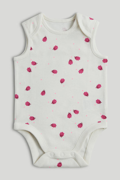 5 Pack Raspberry Sleeveless Bodysuits