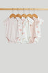 5 Pack My First Short-Sleeved Bodysuits - Pink / Up to 1 Month