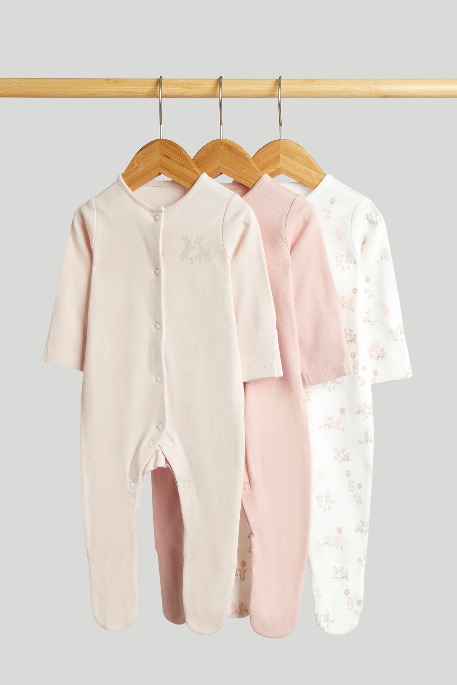 3 Pack My First Pink Sleepsuits - Pink / Up to 1 Month