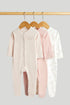 3 Pack My First Pink Sleepsuits - Pink / Up to 1 Month