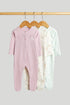 3 Pack Pear Sleepsuits - Multicolor / Up to 1 Month