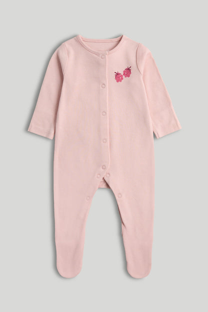 3 Pack Raspberry Sleepsuits