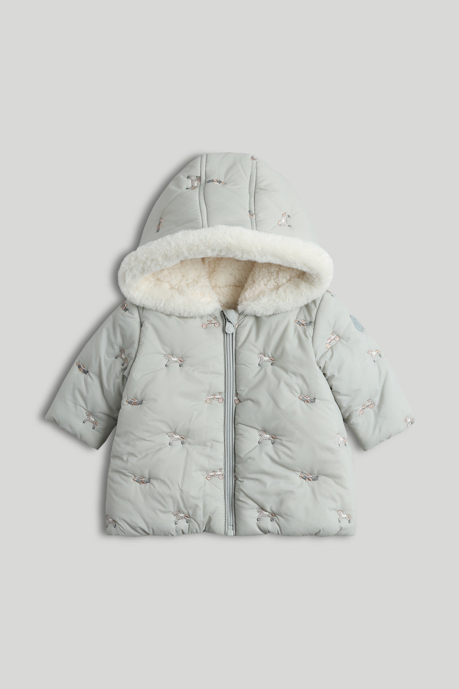 Green Embroidered Coat - Multicolor / 12-18 Months