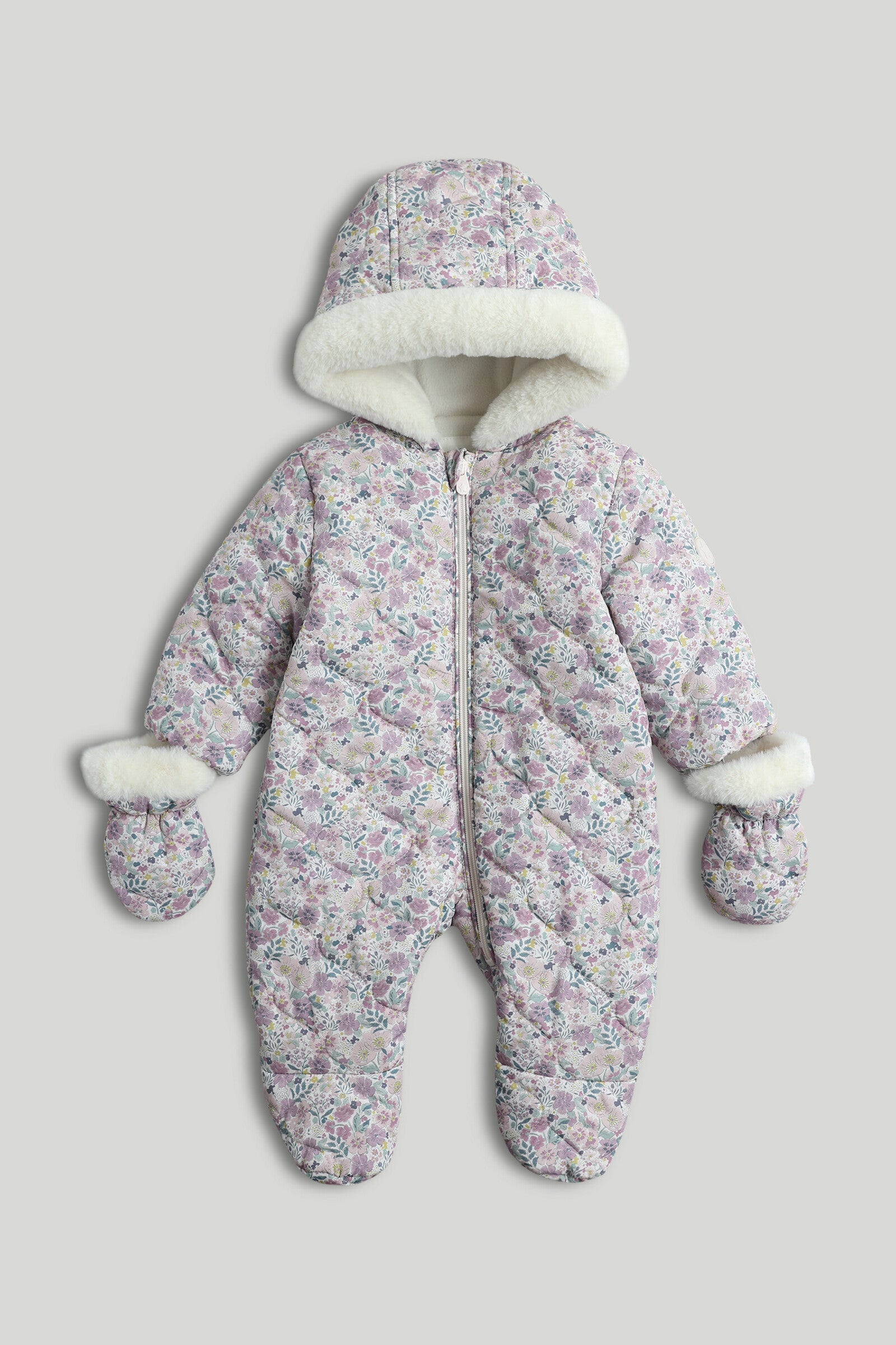 Floral Quilted Snowsuit - Multicolor / Up to 1 Month