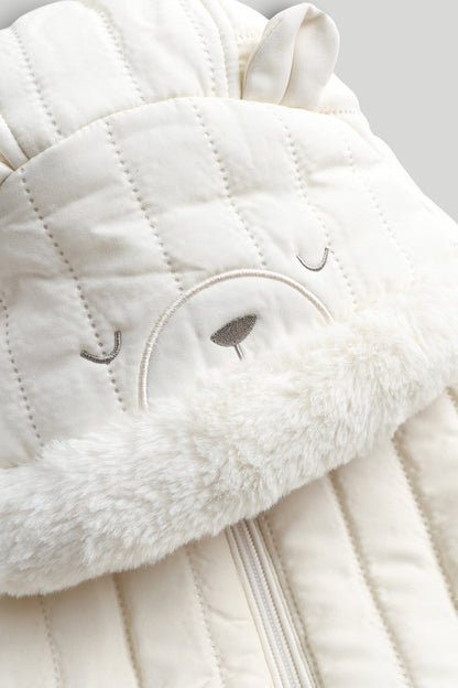 Cream Quilted Snowsuit