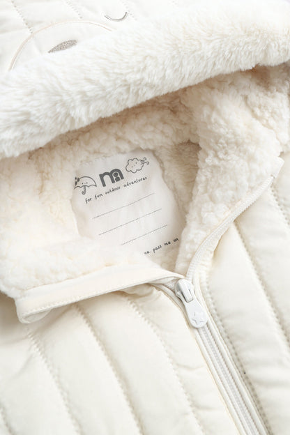 Cream Quilted Snowsuit