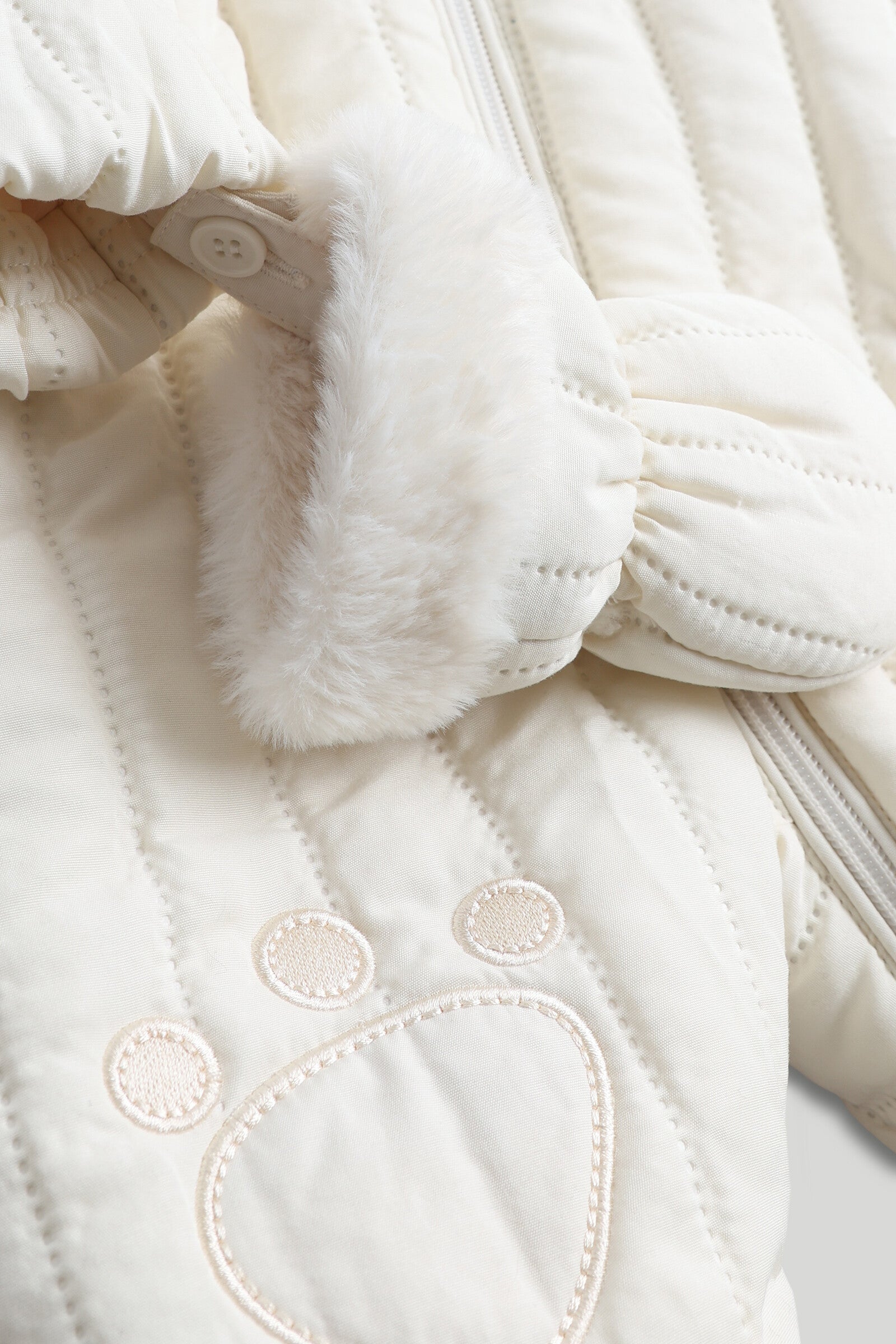 Cream Quilted Snowsuit
