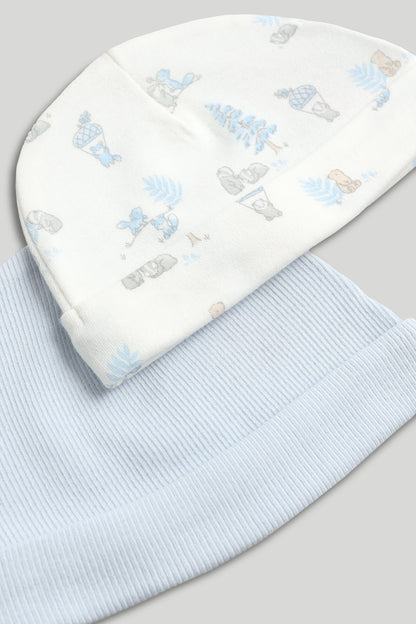2 Pack My First Blue Baby Hats