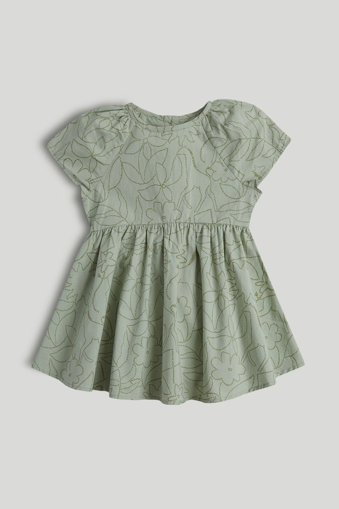 Green Cotton Dress - Green / 12-18 Months
