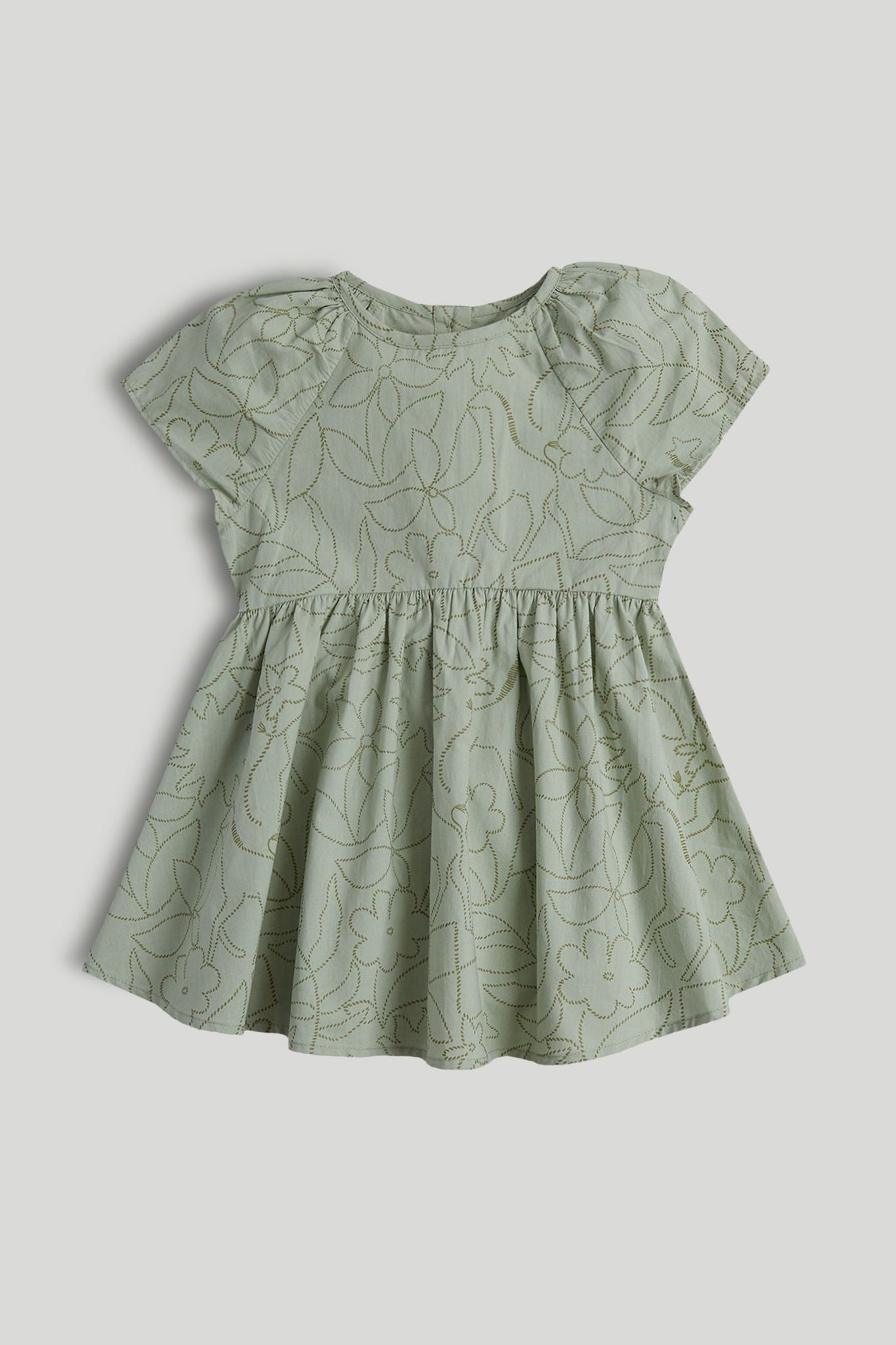 Green Cotton Dress - Green / 12-18 Months