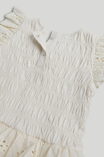 Broderie Smocked Dress