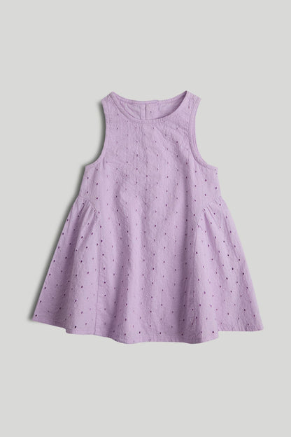 Purple Broderie Dress - Purple / 12-18 Months