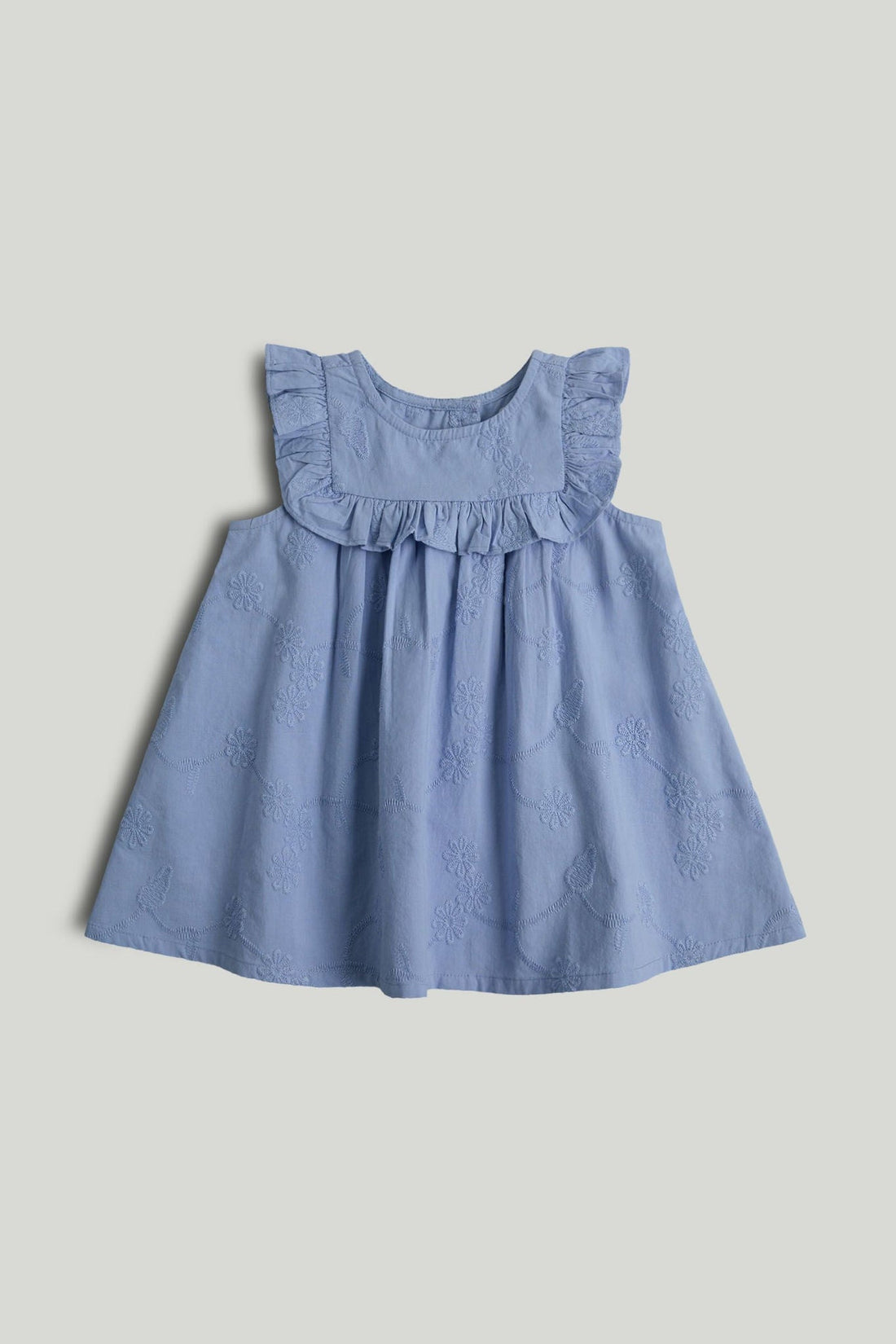 Blue Broderie Dress - Blue / 12-18 Months