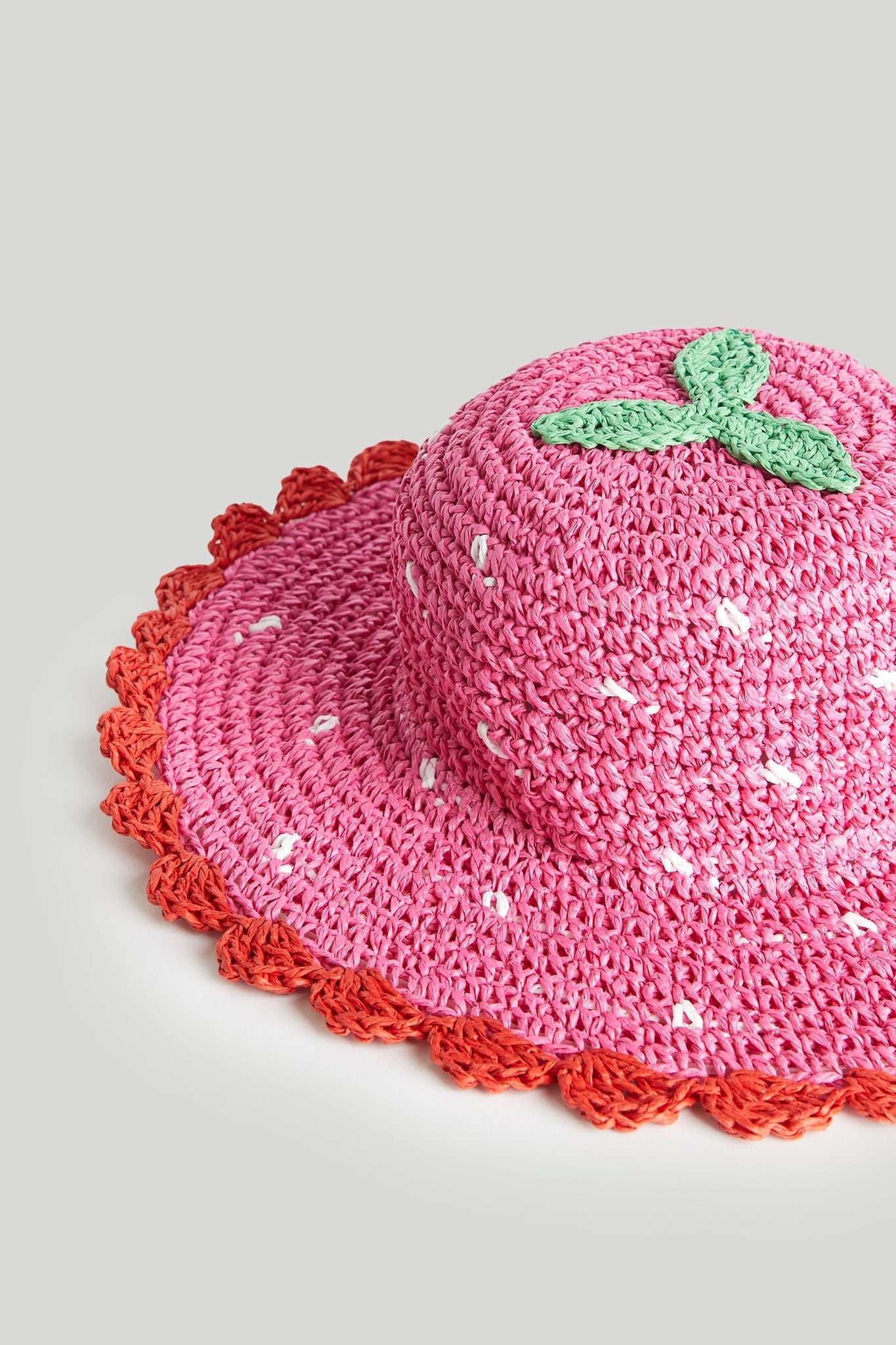 Pink Strawberry Crochet Hat