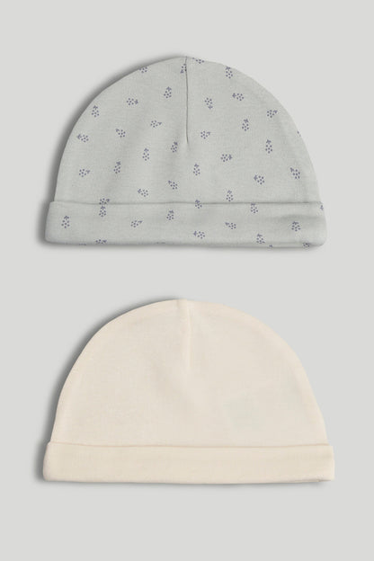 2 Pack Cotton Baby Hats - Multicolor / 6-12 Months