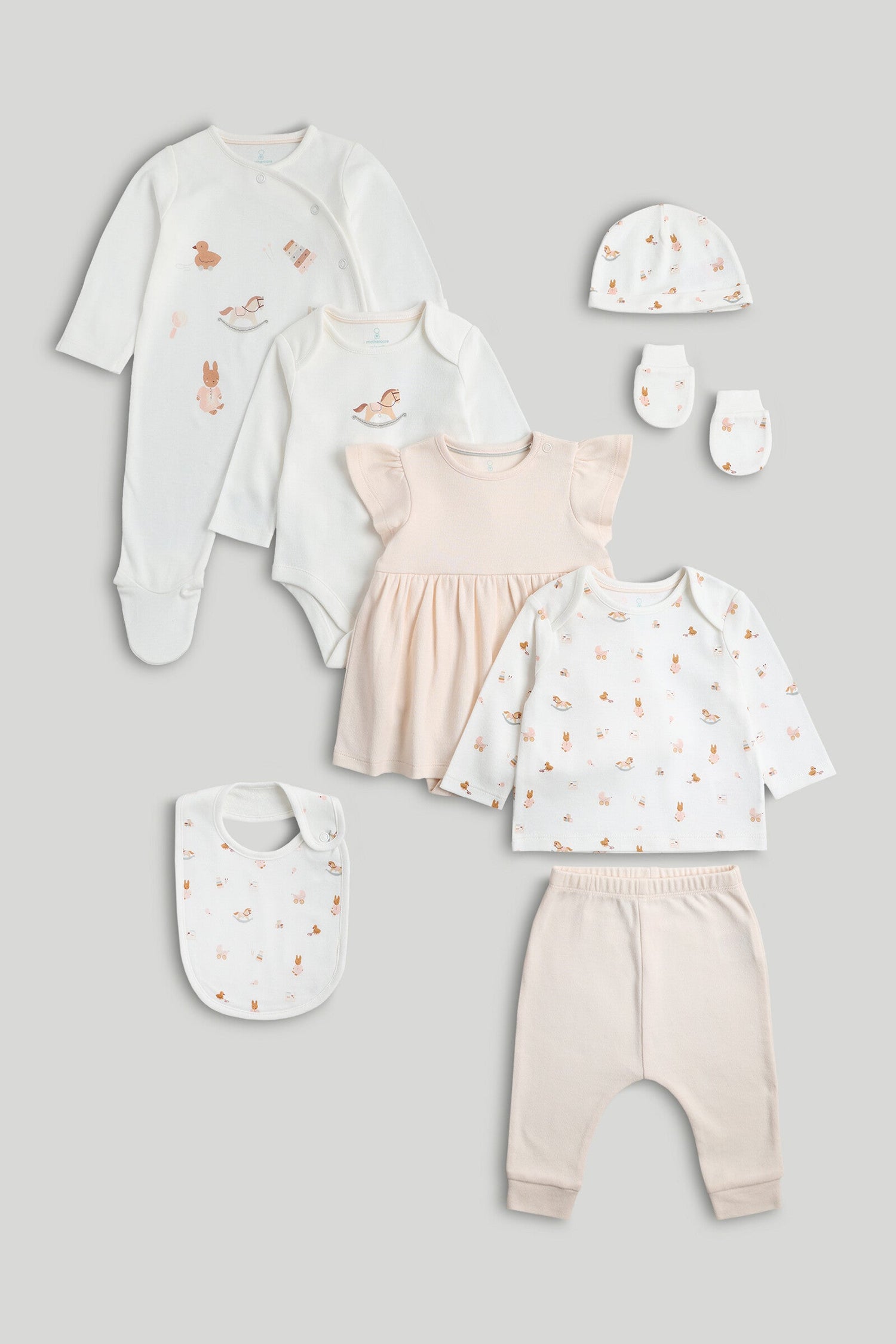 Vintage Toy 8-Piece Outfit Gift Set - Multicolor / Up to 1 Month