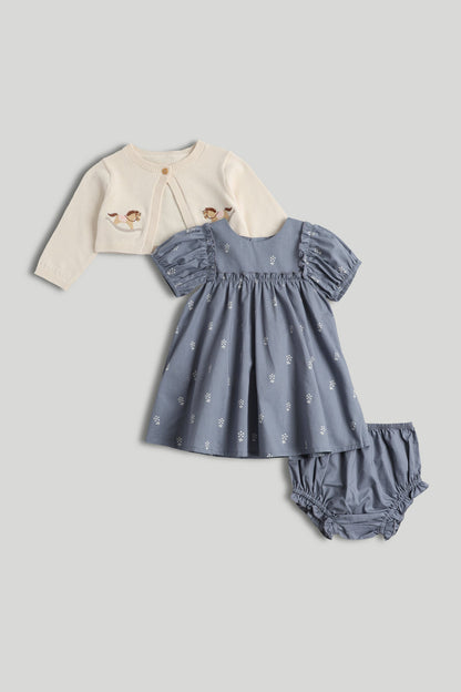 Dress, Knickers and Cardigan Outfit - Purple / Up to 1 Month