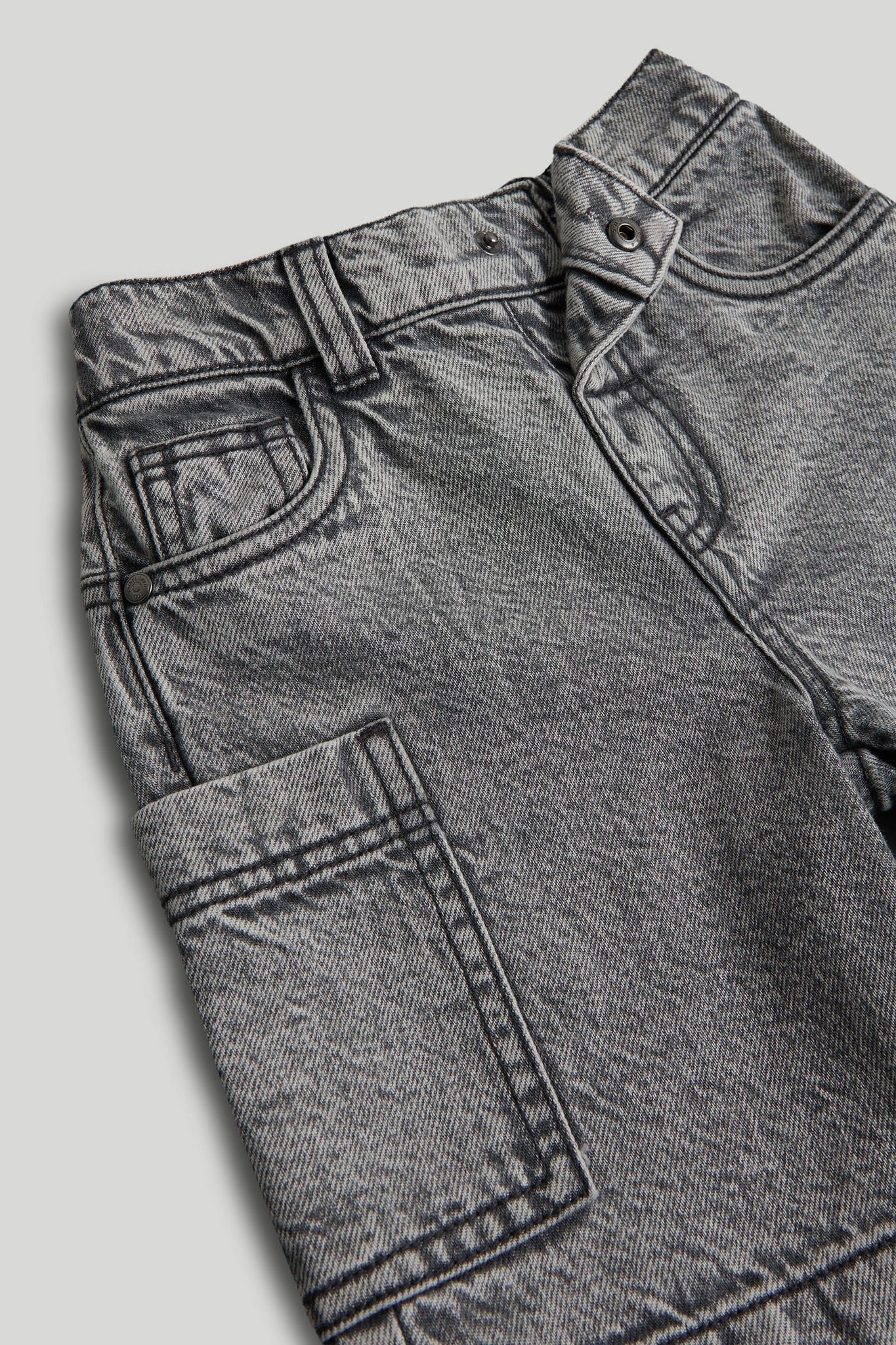 Grey Denim Shorts