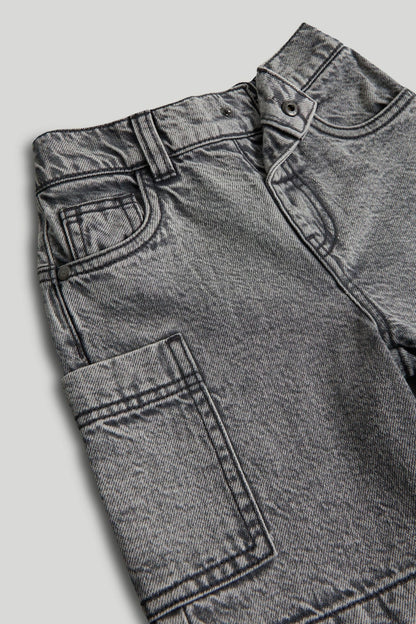 Grey Denim Shorts