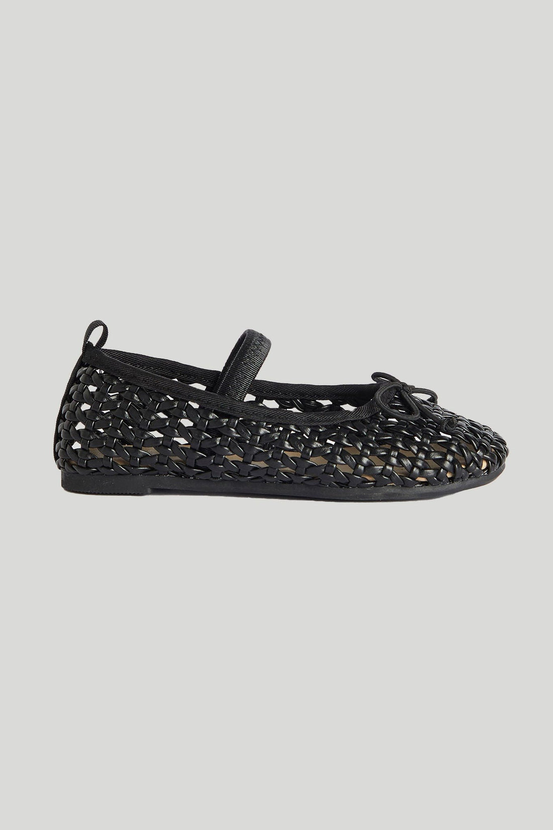 Black Lattice Ballerina Shoes - Black / 6.5-7.5 Years