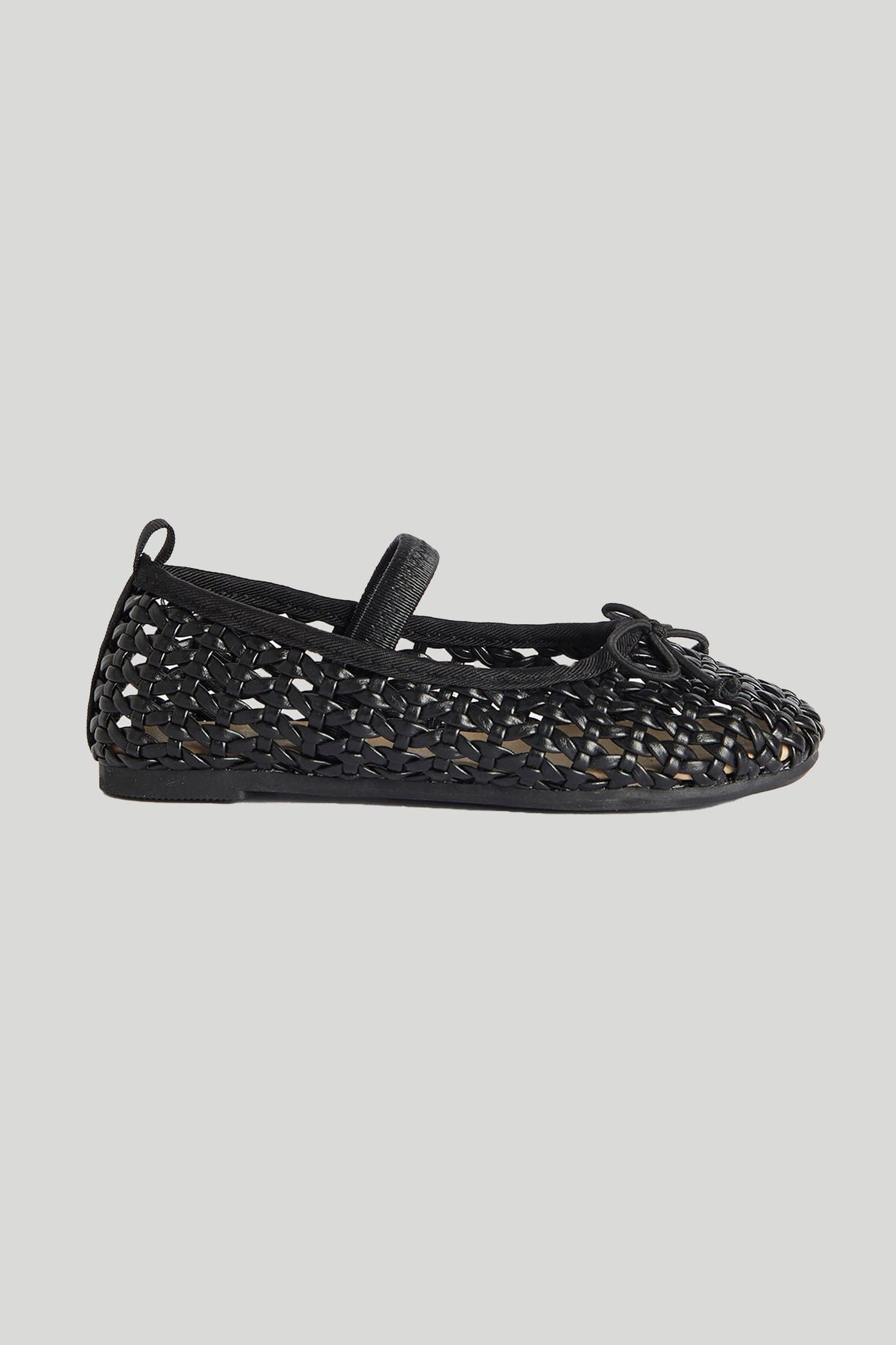 Black Lattice Ballerina Shoes - Black / 6.5-7.5 Years