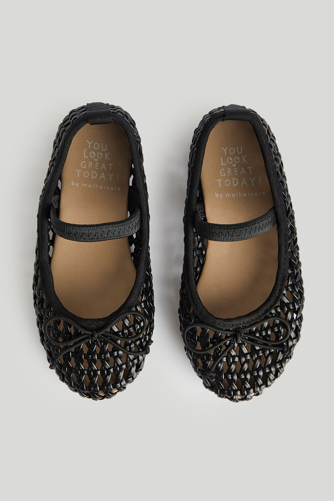Black Lattice Ballerina Shoes