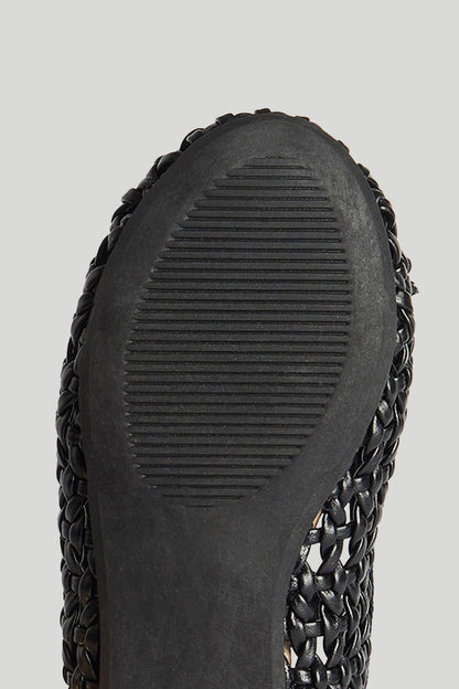 Black Lattice Ballerina Shoes
