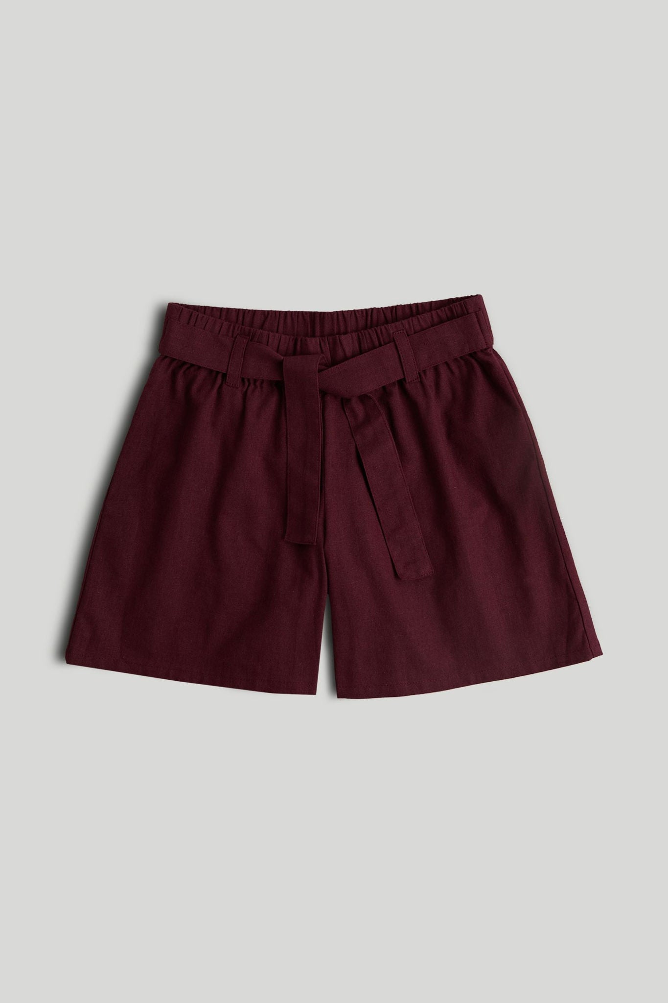 Burgundy Cotton Shorts - Red / 9-10 Years