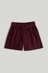 Burgundy Cotton Shorts - Red / 9-10 Years